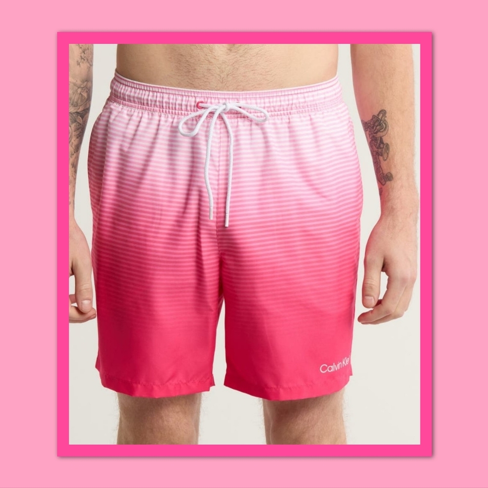 CALVIN KLEIN GRADIENT STRIPE SWIM TRUNKS